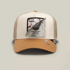Goorin bros. Beige and Tan Shelf Stable Trucker Hat. NWT